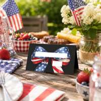 Patriotic USA flag bow coquette red blue black
