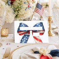Patriotic USA flag bow coquette red white blue