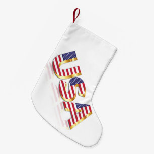 Patriotic USA Flag Christmas Stocking
