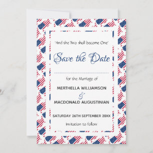 Patriotic USA FLAG Customised Scripture American Save The Date