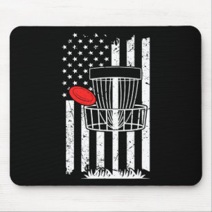 Patriotic Usa Flag Disc Golf Frolf Women Kids Men  Mouse Mat