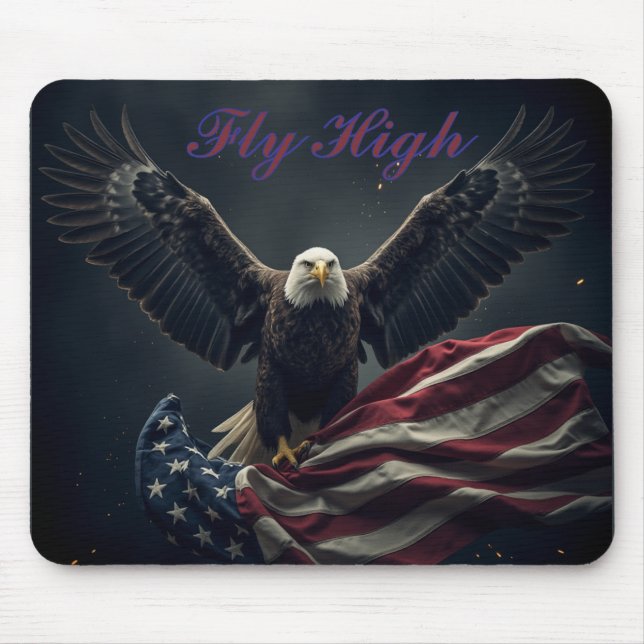 Patriotic USA Flag Eagle Mouse Mat (Front)