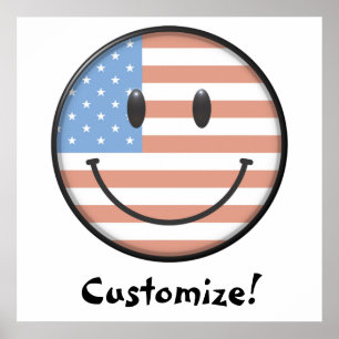 Patriotic USA Flag Face Print