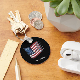 Patriotic USA Flag Fighter Jets 4th of July  Key Ring