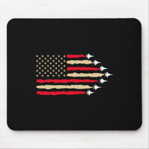 Patriotic Usa Flag Fighter Jets Aeroplane 4th Of J Mouse Mat
