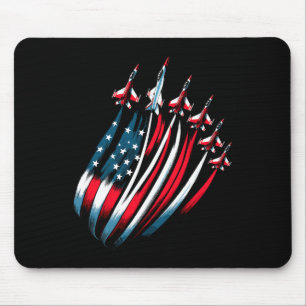 Patriotic Usa Flag Fighter Jets Boys 4th Of July  Mouse Mat