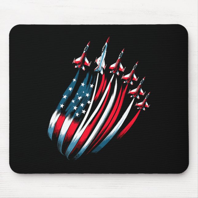 Patriotic Usa Flag Fighter Jets Boys 4th Of July  Mouse Mat (Front)