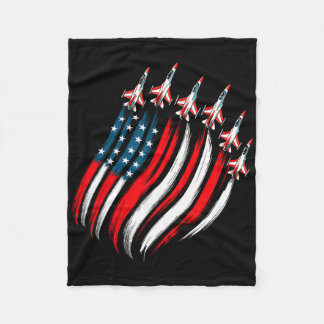 Patriotic Usa Flag Fighter Jets Boys Mens 4th Of J Fleece Blanket