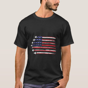 Patriotic USA Flag Fighter Jets Boys Mens 4th Of J T-Shirt