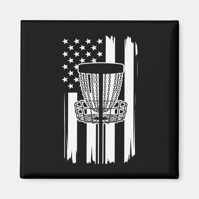 Patriotic Usa Flag Frisbee Golf Player Disc Golf _ Magnet (Front)