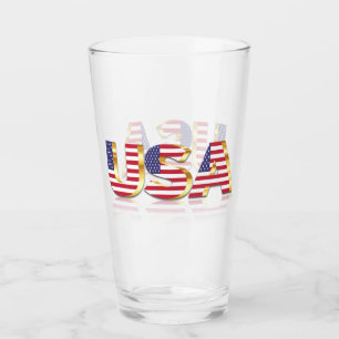 Patriotic USA Flag Glass