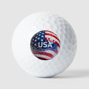 Patriotic USA Flag Golf Ball Macro   American Flag