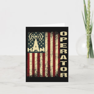Patriotic Usa Flag Ham Radio Amateur Radio Operato Card