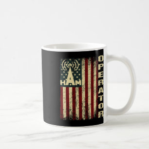 Patriotic Usa Flag Ham Radio Amateur Radio Operato Coffee Mug