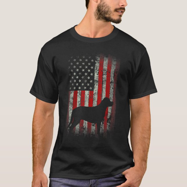 Patriotic USA Flag Labrador Retriever Design for L T-Shirt (Front)