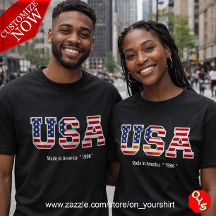 Patriotic USA Flag  Made in America T-Shirt
