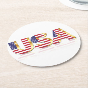 Patriotic USA Flag Paper Coaster
