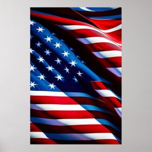 Patriotic USA Flag Poster Print