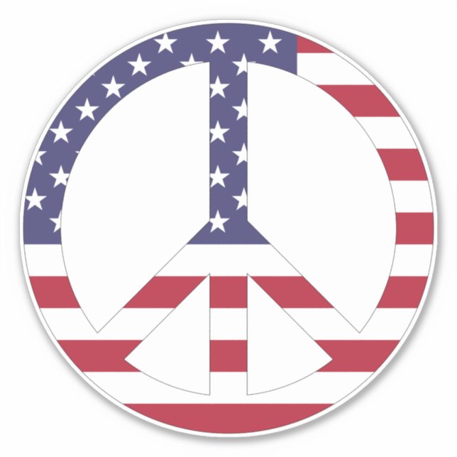 Patriotic USA Flag Stars And Stripes Peace Sign  (Front)