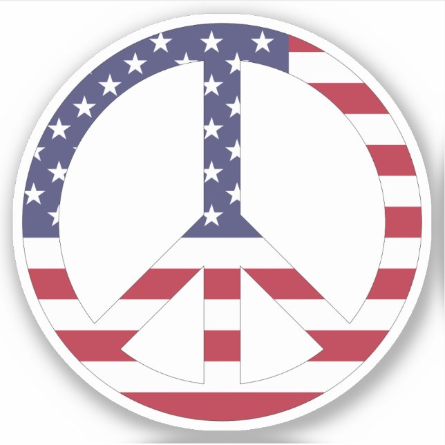 Patriotic USA Flag Stars And Stripes Peace Sign  (Front)