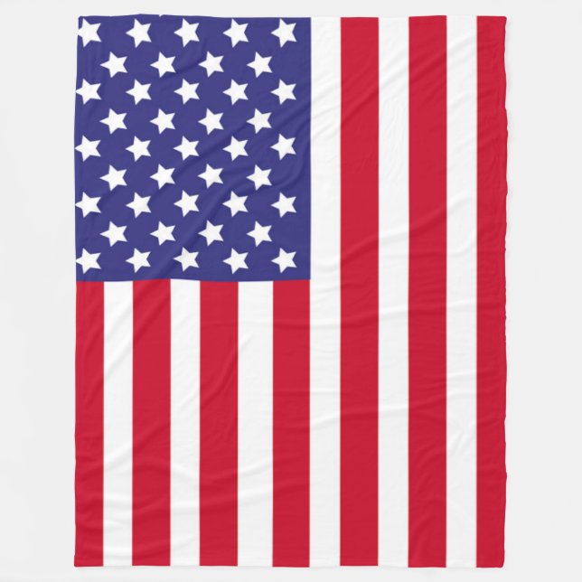 Patriotic USA flag Stars & Stripes American Fleece Blanket (Front)