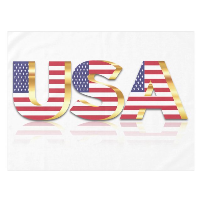Patriotic USA Flag Tablecloth (Front (Horizontal))