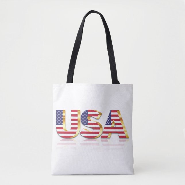 Patriotic USA Flag Tote Bag (Front)