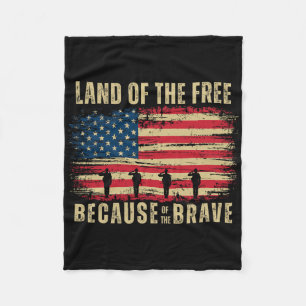 Patriotic Usa Flag U.s. Heroes Happy 4th Of July Fleece Blanket