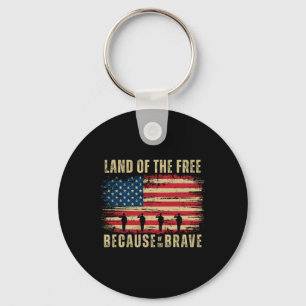 Patriotic Usa Flag U.s. Heroes Happy 4th Of July Key Ring