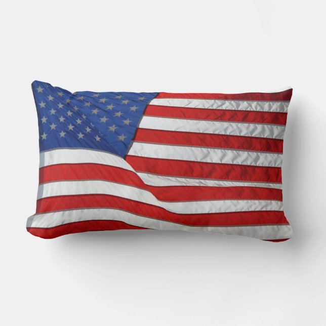 Patriotic USA Flag United States Lumbar Cushion (Front)