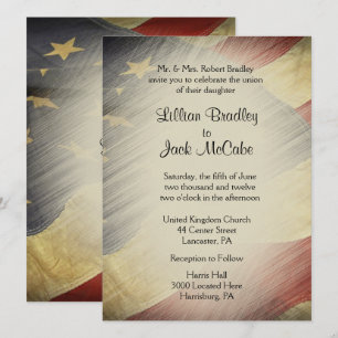 Patriotic USA Flag Wedding Invitations