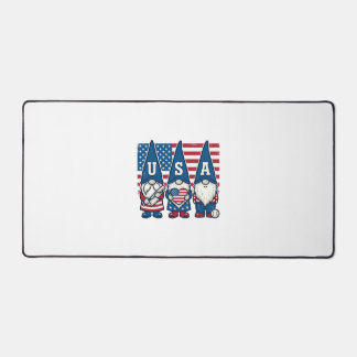 Patriotic USA Gnome Flag Vintage Vector Design_1 Desk Mat