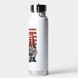 Patriotic USA Gnome Trio Vintage Vector Design_1 Water Bottle