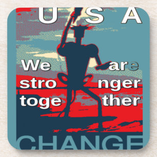 Patriotic USA Hope Graphic Art Print Design Coaster