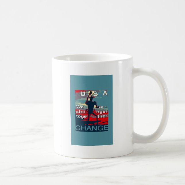 Patriotic USA Hope Graphic Art Print Design Coffee Mug (Right)