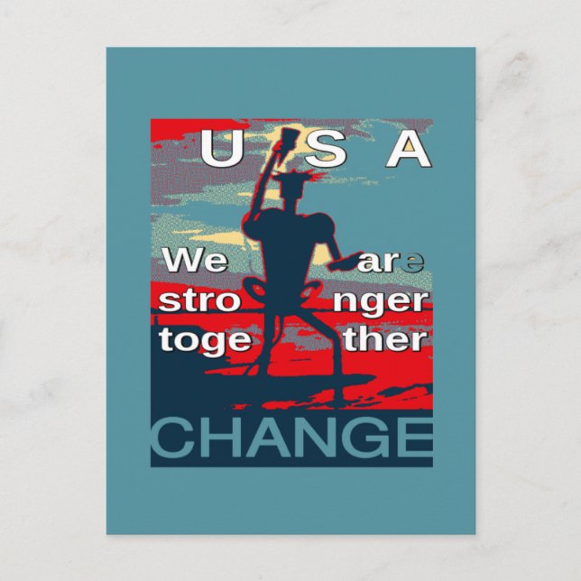 Patriotic USA Hope Graphic Art Print Design Postcard (Front)
