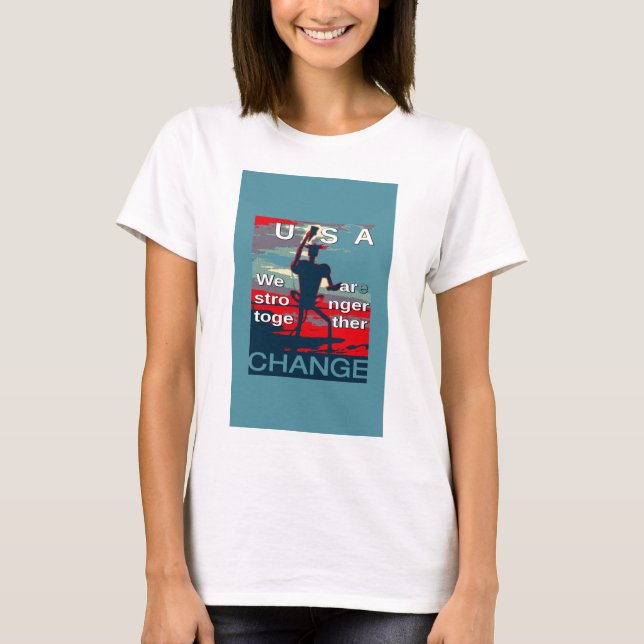 Patriotic USA Hope Graphic Art Print Design T-Shirt (Front)
