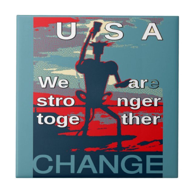 Patriotic USA Hope Graphic Art Print Design Tile (Front)