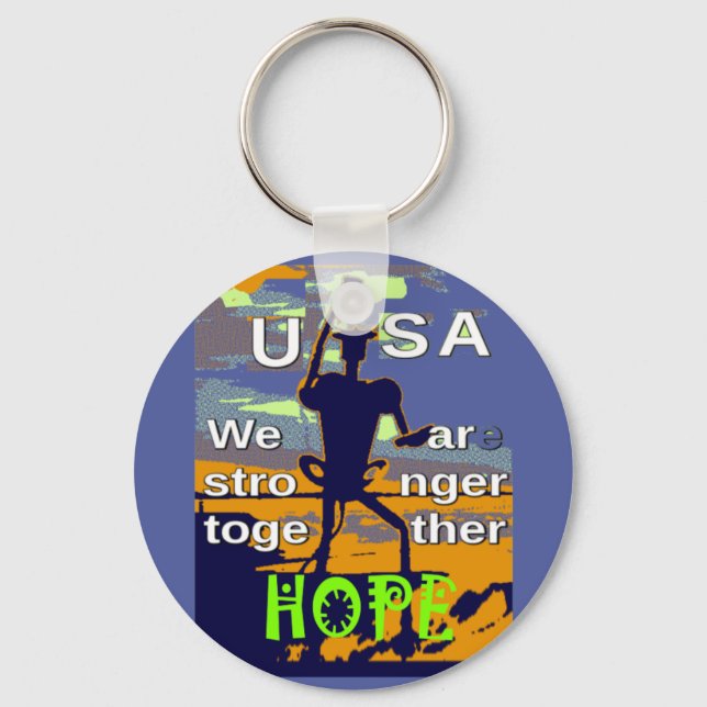Patriotic USA Hope Graphic Key Ring (Front)