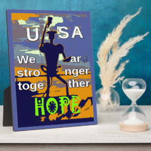 Patriotic USA Hope Graphic Plaque