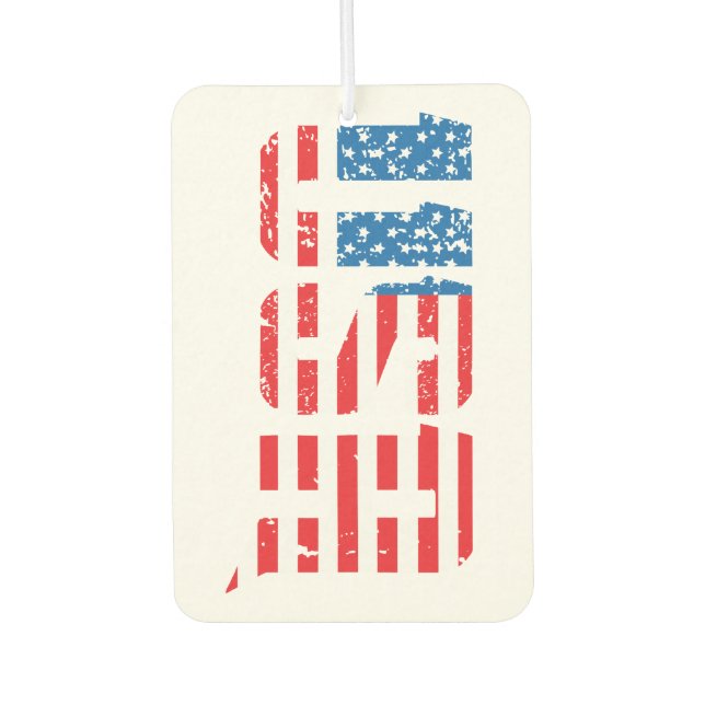 Patriotic USA in Red, White, and Blue Car Air Freshener (Front)