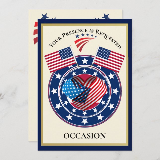 Patriotic USA  Invitation (Front/Back)