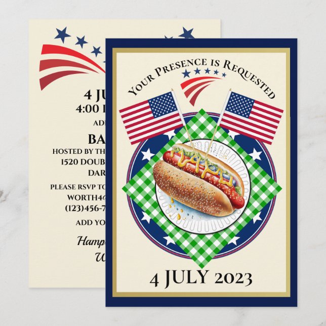 Patriotic USA  Invitation (Front/Back)