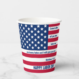 Patriotic USA Labour Day Paper Cups