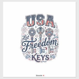 Patriotic USA Let Freedom Keys Vector Shirt Design