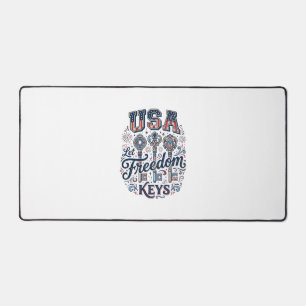 Patriotic USA Let Freedom Keys Vector Shirt Design Desk Mat