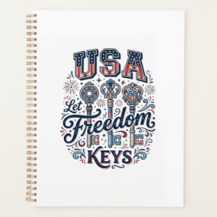 Patriotic USA Let Freedom Keys Vector Shirt Design Planner
