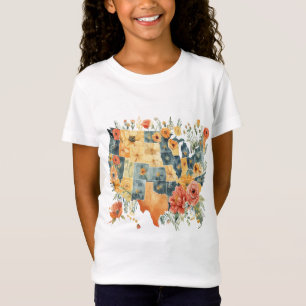 Patriotic USA Map – Stars and Stripes Inspired Des T-Shirt