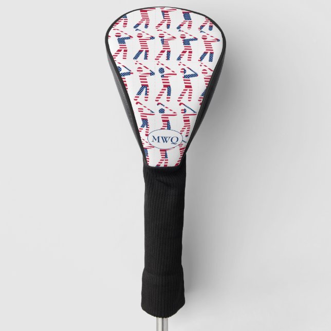Patriotic USA Monogram DRIVER Golf Head Cover (Front)
