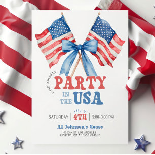 Patriotic USA Party Invitation, Editable Party in  Invitation